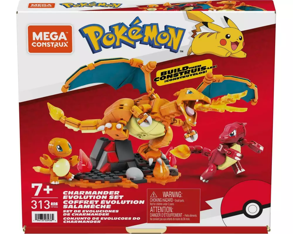 Mega Construx Pokémon Glumanda Evolution Set
