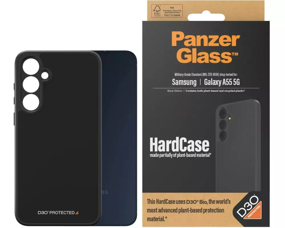 Panzerglass Back Cover HardCase D3O Galaxy A55 5G Black