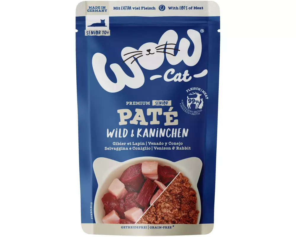 WOW Nassfutter Senior Paté Wild & Kaninchen, 125 g
