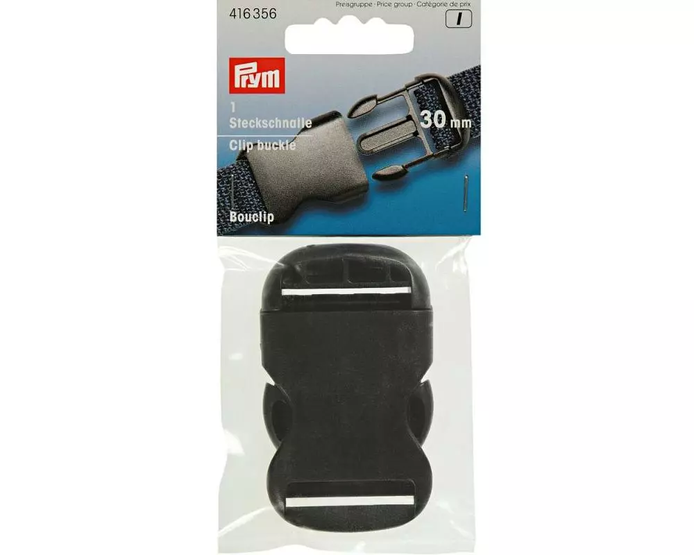 Prym Steckschnalle Stark Schwarz, 30 mm