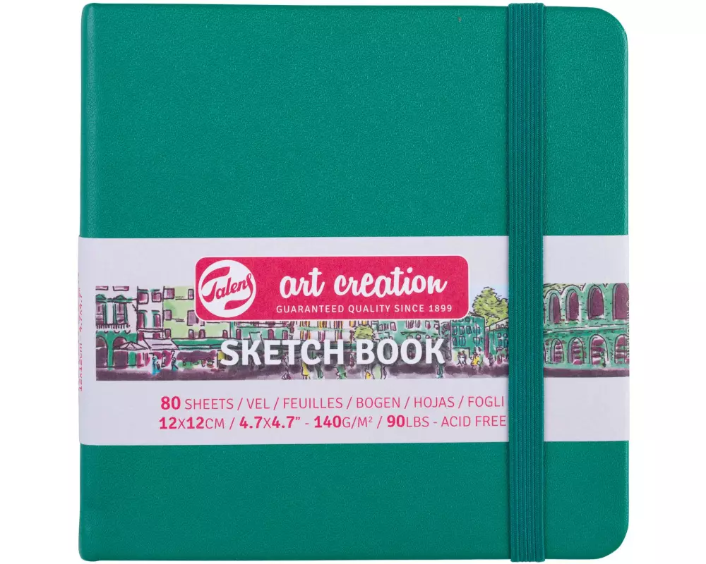 Talens Malbuch 12 x 12 cm Waldgrün
