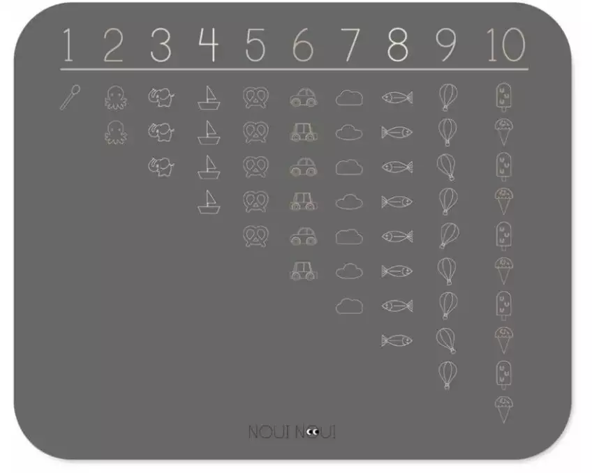 Noui Noui Kindertischset XL Learning Numbers 55 x 45 cm