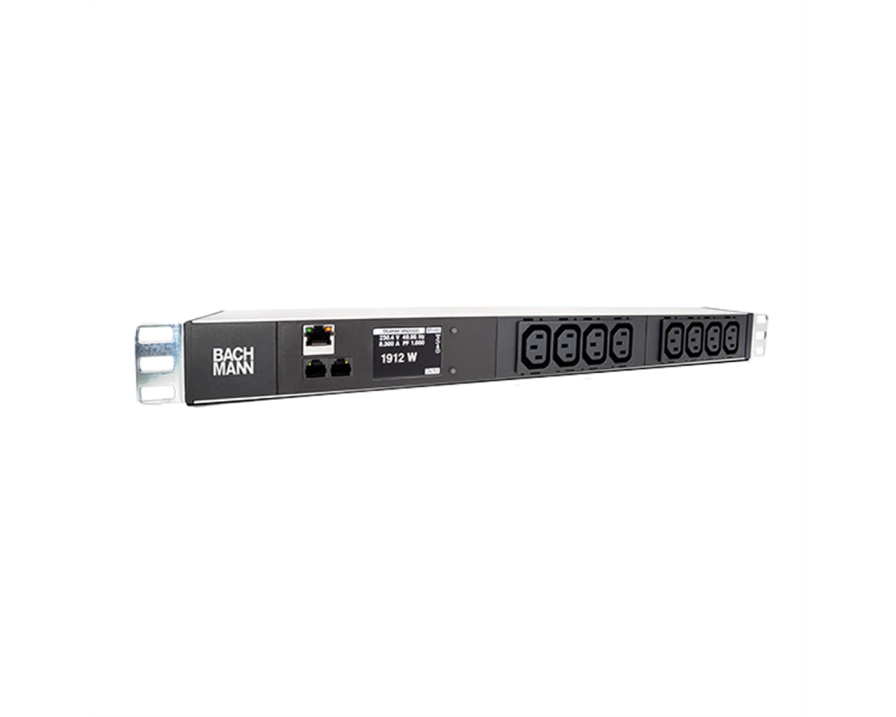 BACHMANN 19 Zoll 1HE BN2000 8xC13, TCP/IP Strom 2,0m CEE7/7