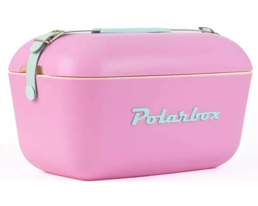 Polarbox Retro Cooler 12 l Bubblegum Pink – Cyan
