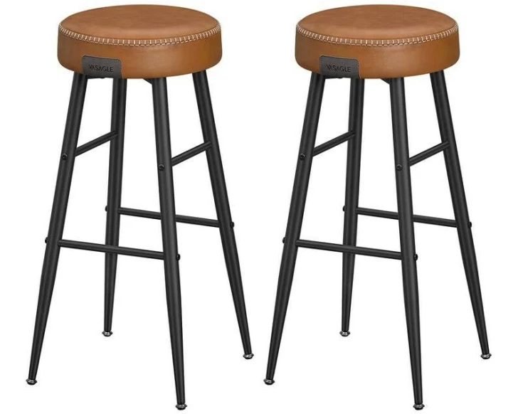 VASAGLE Barhocker 2 Stück 51.6 x 76.2 cm, Braun/Schwarz