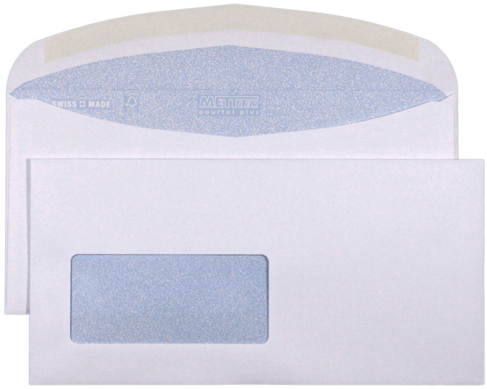 METTLER Couvert Fenster links C5/6 7075 100g, ultraweiss 500 Stk.