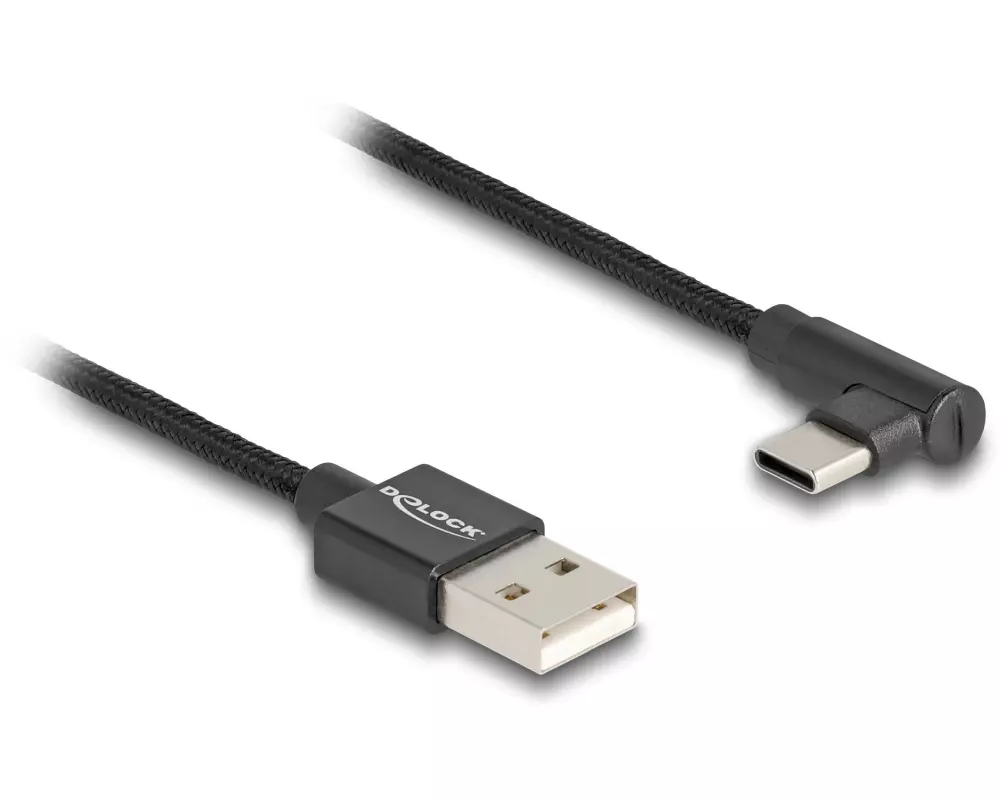 Delock USB 2.0-Kabel USB-A - USB-C gewinkelt 3 m