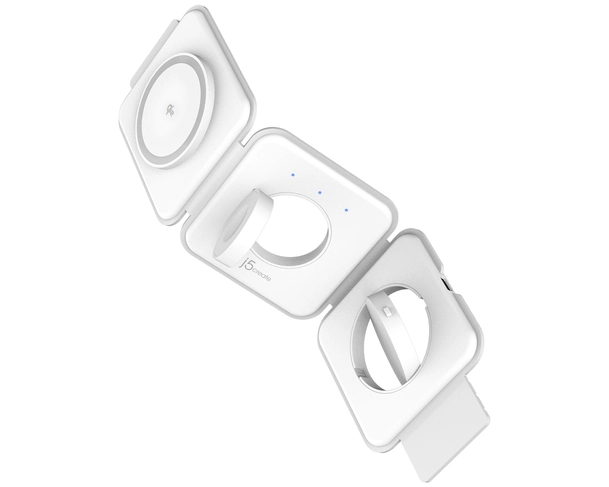 j5create Qi2 3-in-1 Magnetic Travel Wireless Charging Station. Charger type: Indoor, Power source type: USB, Charger compatibility: Headphones, Smartphone, Smartwatch. Input voltage: 5/9 V. USB Type-C ports quantity: 1, Wireless charging, Fast charging. Product colour: White
