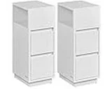 VASAGLE Nachttisch 2er Set 25 x 65 cm, Weiss