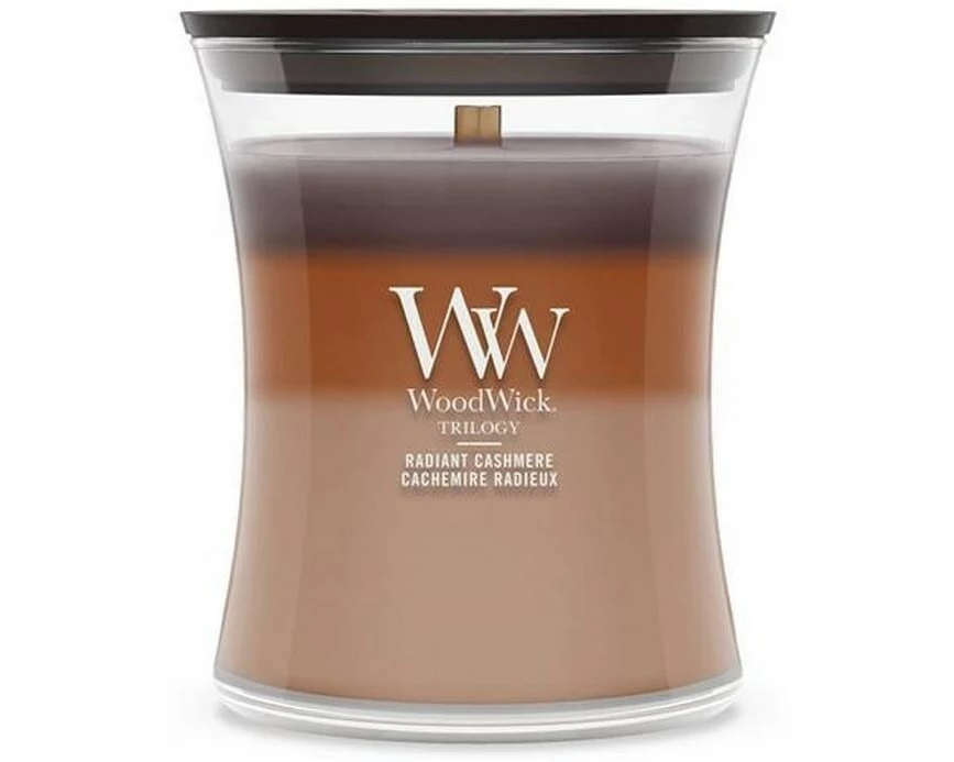 Woodwick Duftkerze Radiant Cashmere Trilogy Medium Jar
