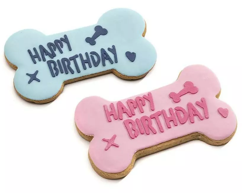 Leopet Happy Birthay Keks Knochen Gr. L, 12.5 x 7.5 x 1 cm, 60g