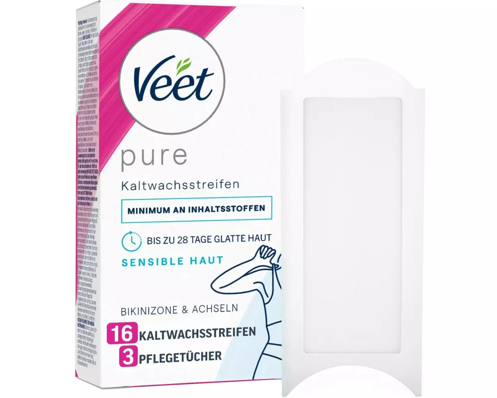 Veet Kaltwachsstreifen Bikini und Achseln Sensible Haut 16 Stück