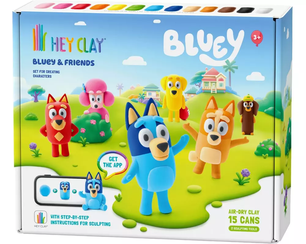 Max Bersinger Knetspielzeug Hey Clay Bluey 15 Dosen