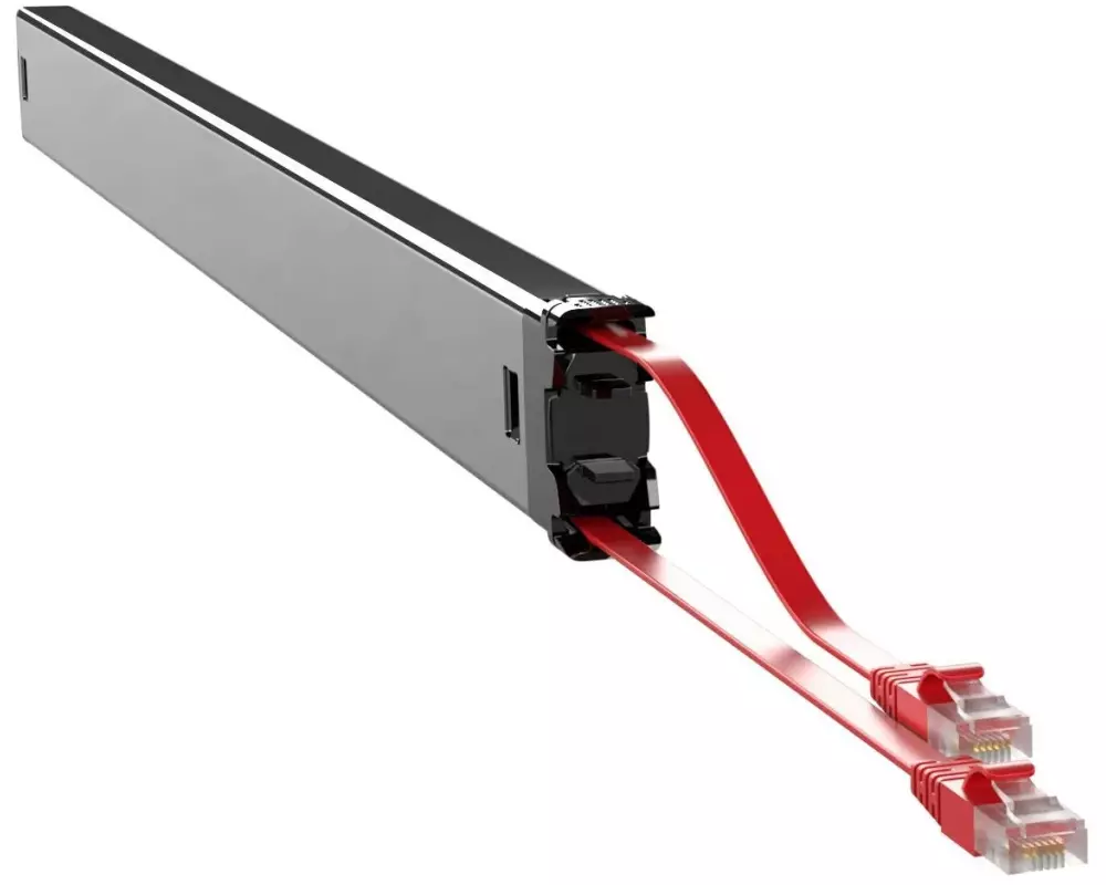 Patchbox Slimpatchkabel Kassette PLUS+ Cat 6A, UTP, 2.5 m, Rot