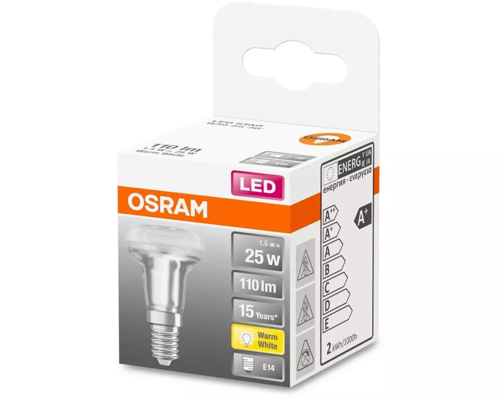 OSRAM Lampe Star R39, 1.5W, E14 Warmweiss (WW)