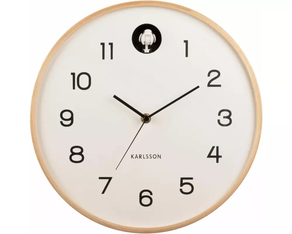 KARLSSON Wanduhr Natural Cuckoo 31.5 cm, Weiss