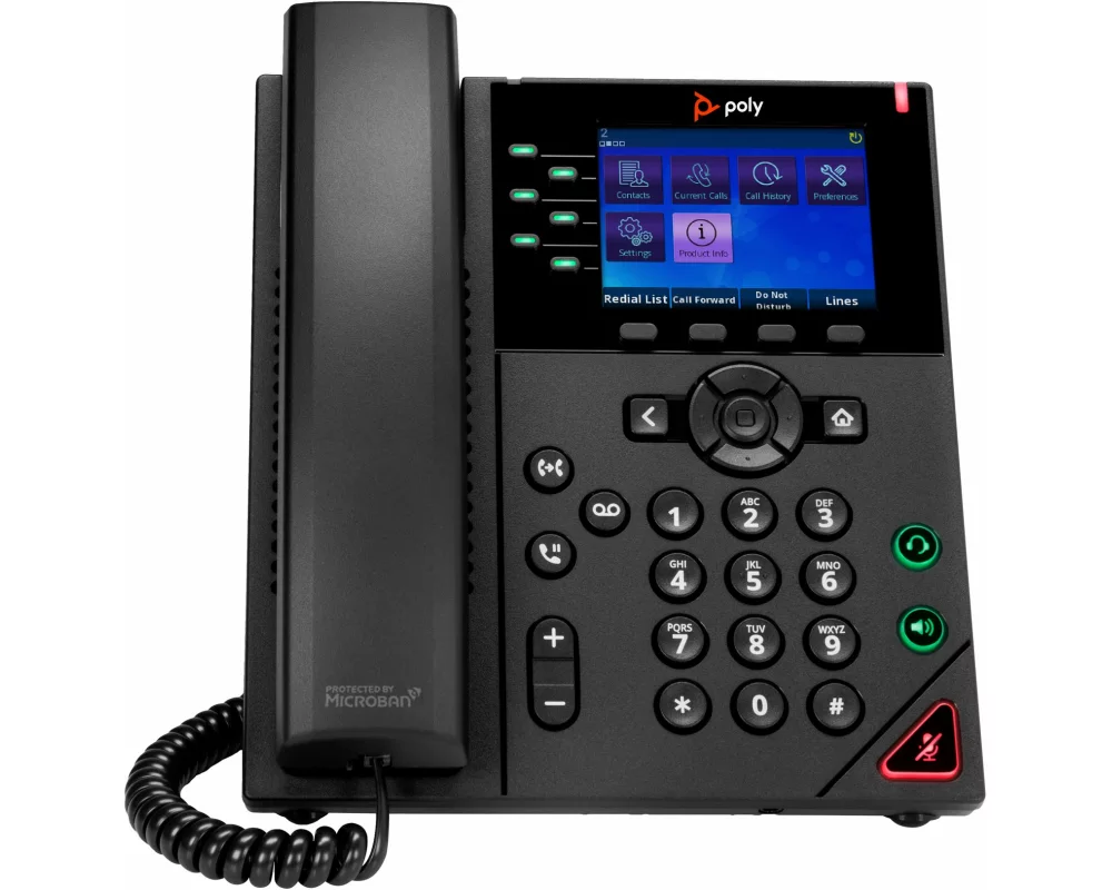 HP Poly OBi VVX 350 6-Line IP Phone, and PoE-enabled, with Power Supply EMEA - INTL, English Loc, Euro plug