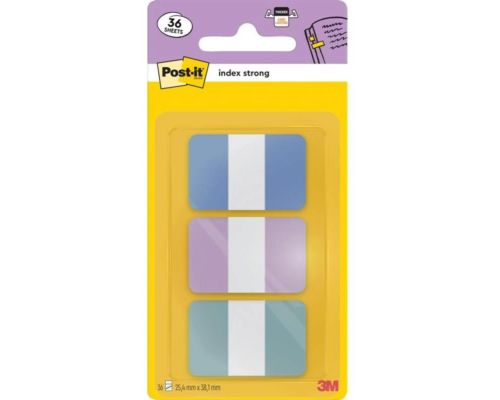 Post-it Page Marker Index Strong Standard Blau/Grün/Violett, 3 Stück