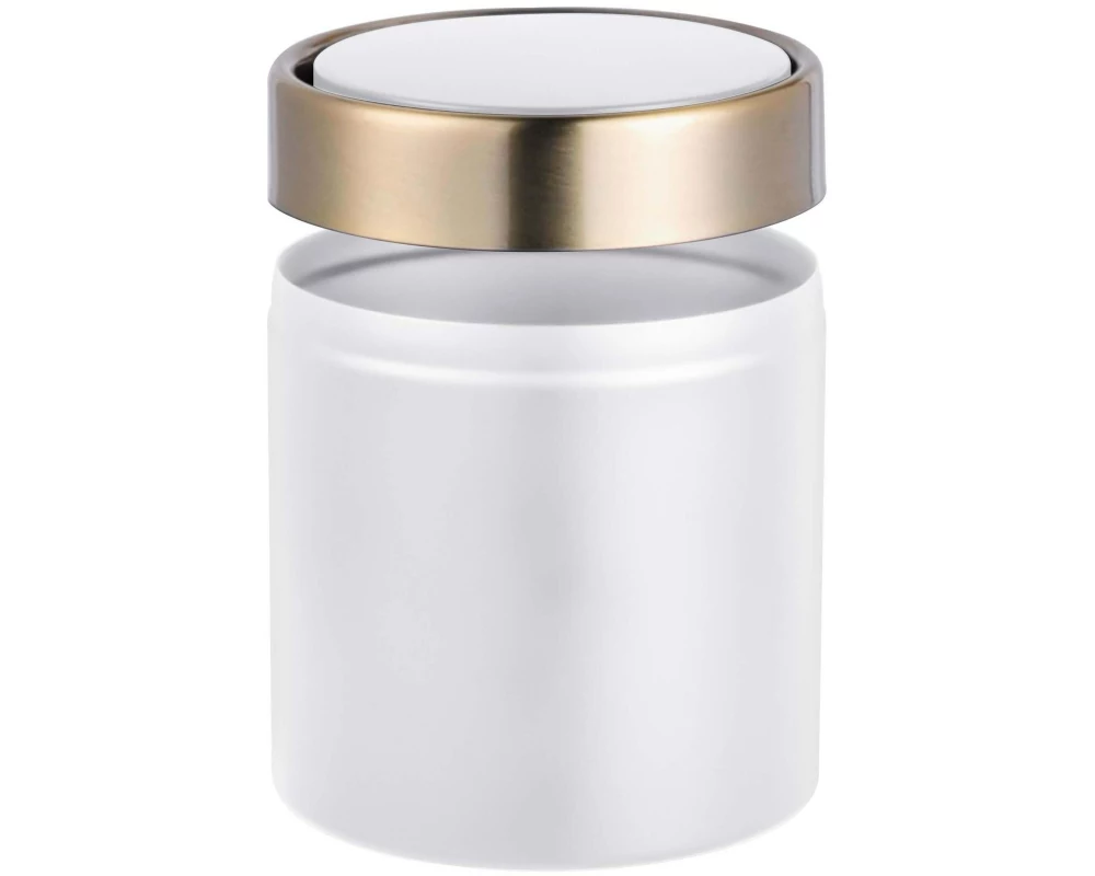 relaxdays Tischabfalleimer 1.5 l, Gold/Weiss