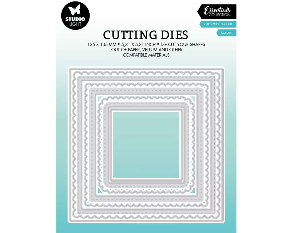 Studio Light Stanzschablone Passepartour 135x135x1 mm, 8 Stück