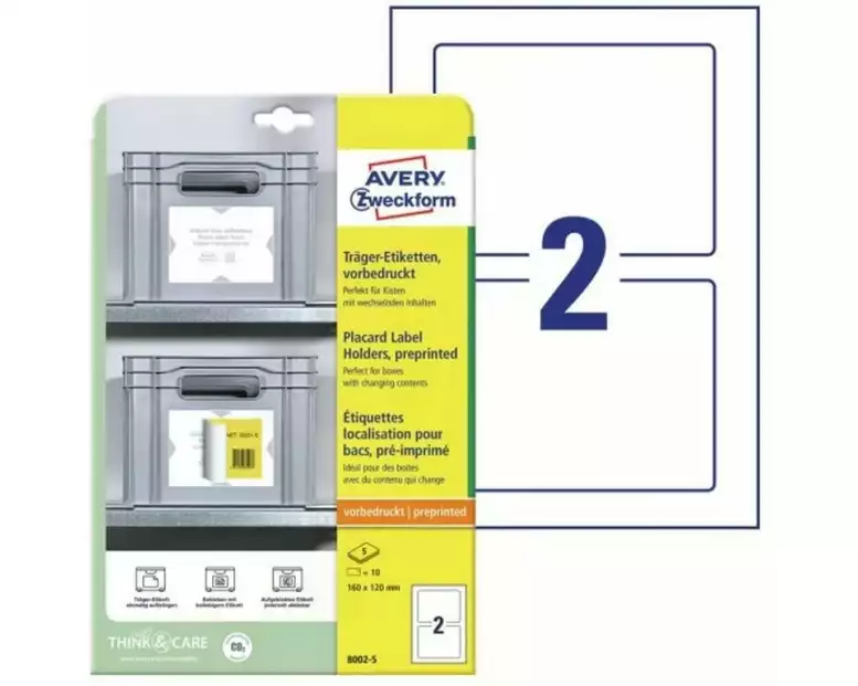 Avery Zweckform Träger-Etiketten 160 x 120 mm, 5 Blatt, 10 Stück