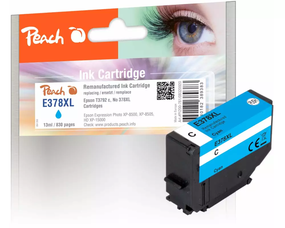Peach Tinte Epson T3792, No 378XL Cyan