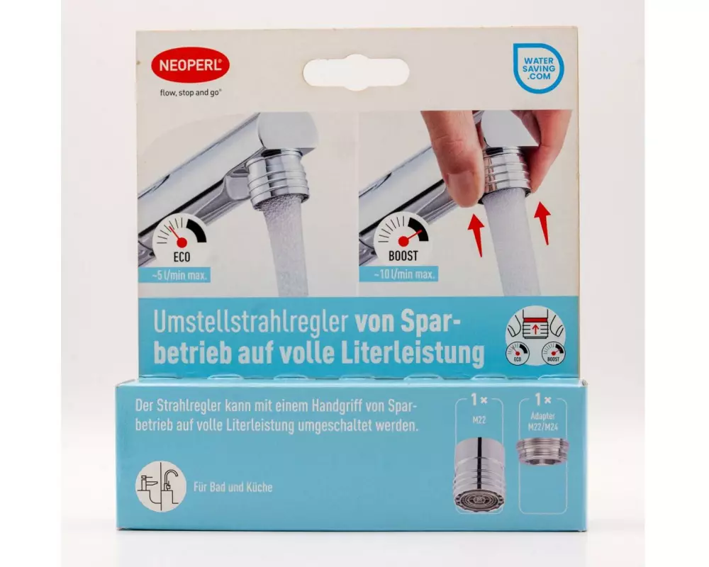 NEOPERL Umstellstrahlregler Sparbetrieb M22/M24, 5/10 L/MIN