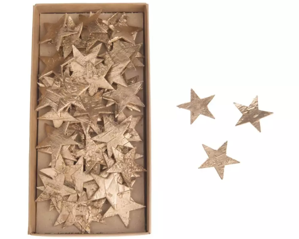 CHALET Streudeko Birkensterne 60 Stück, Gold