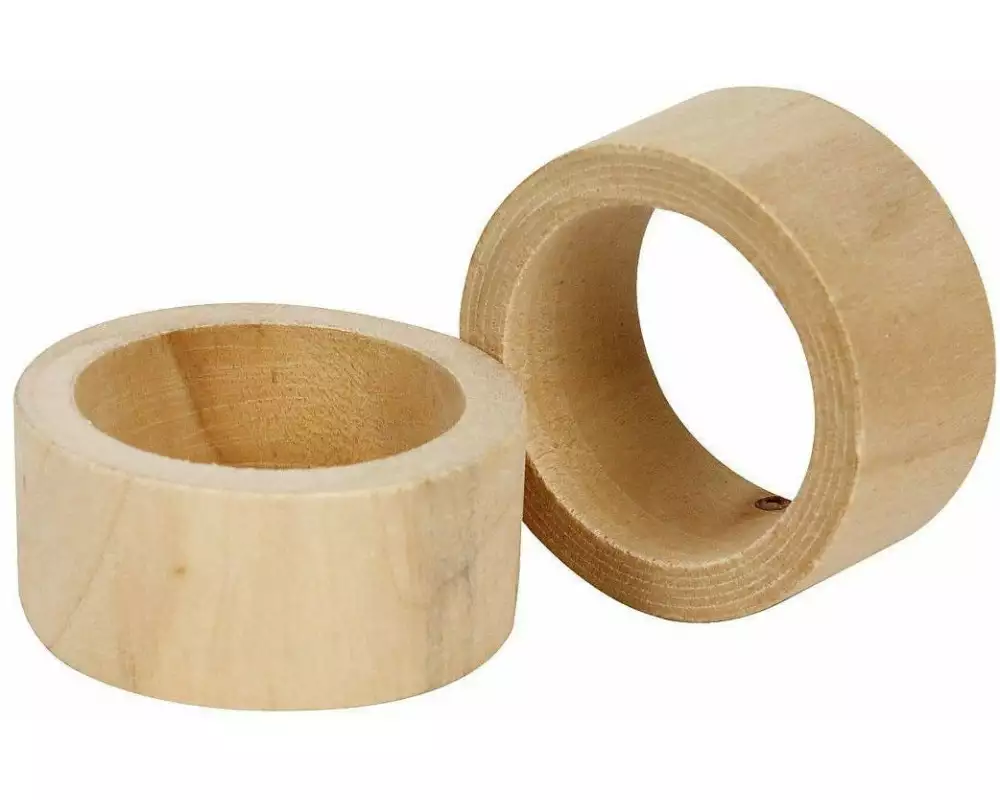 Creativ Company Holzartikel Serviettenringe, 3.5 x 2 cm, Kiefernholz, 6 Stk.