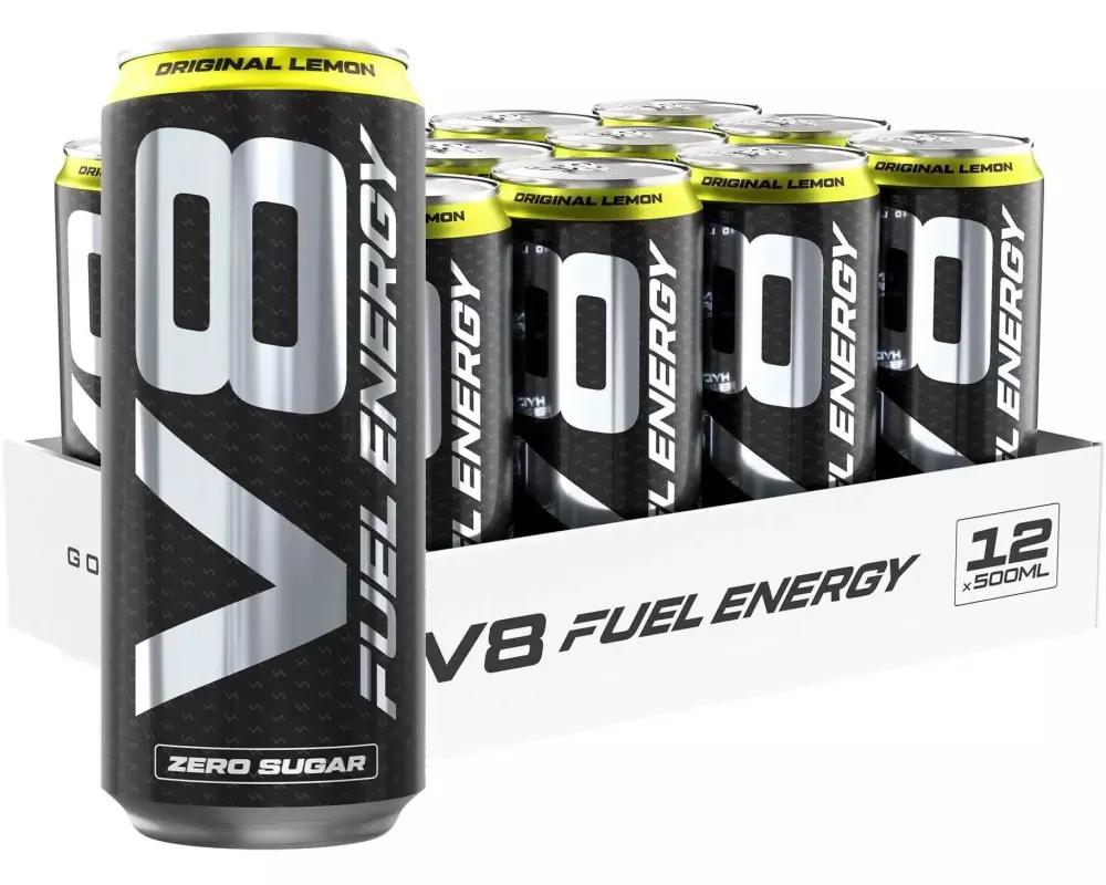 VAST V8 Fuel Energy Original Lemon 500 ml Can 12 Tray, EU