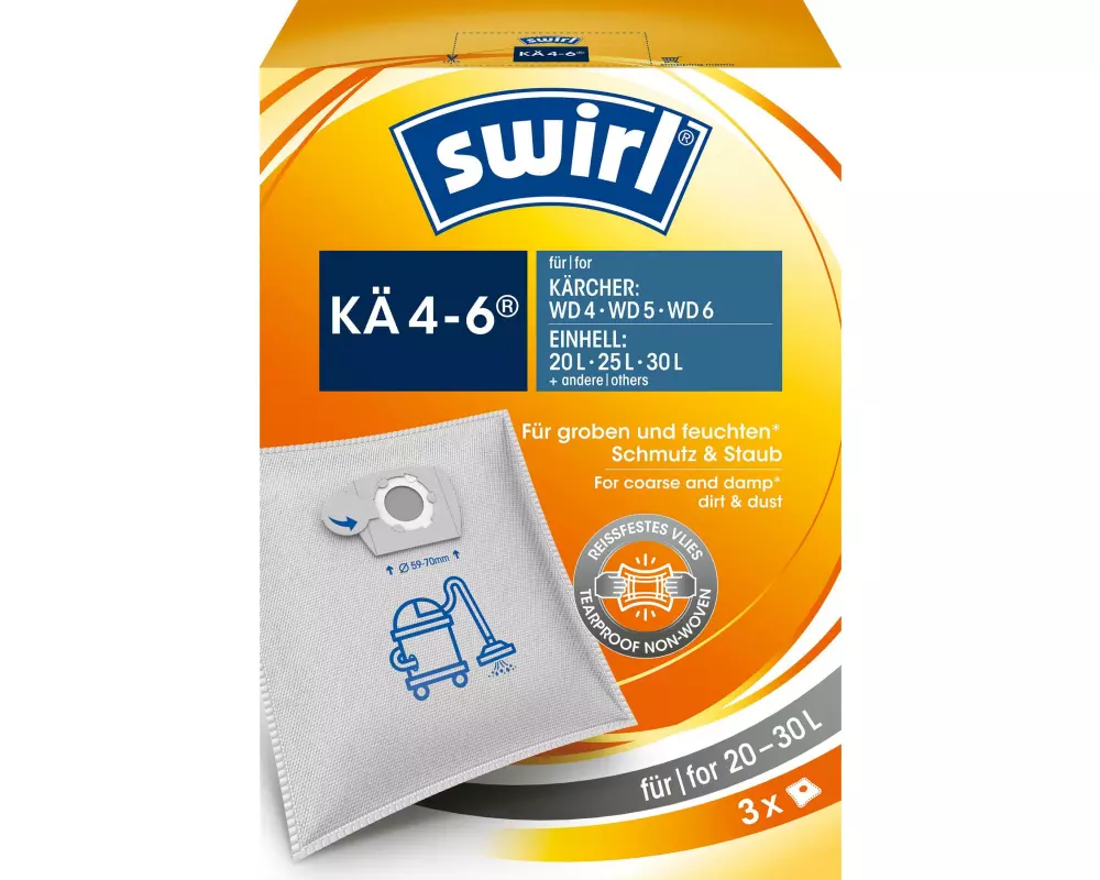 Swirl Staubfilterbeutel KA 4.0-6.0 3 Stück