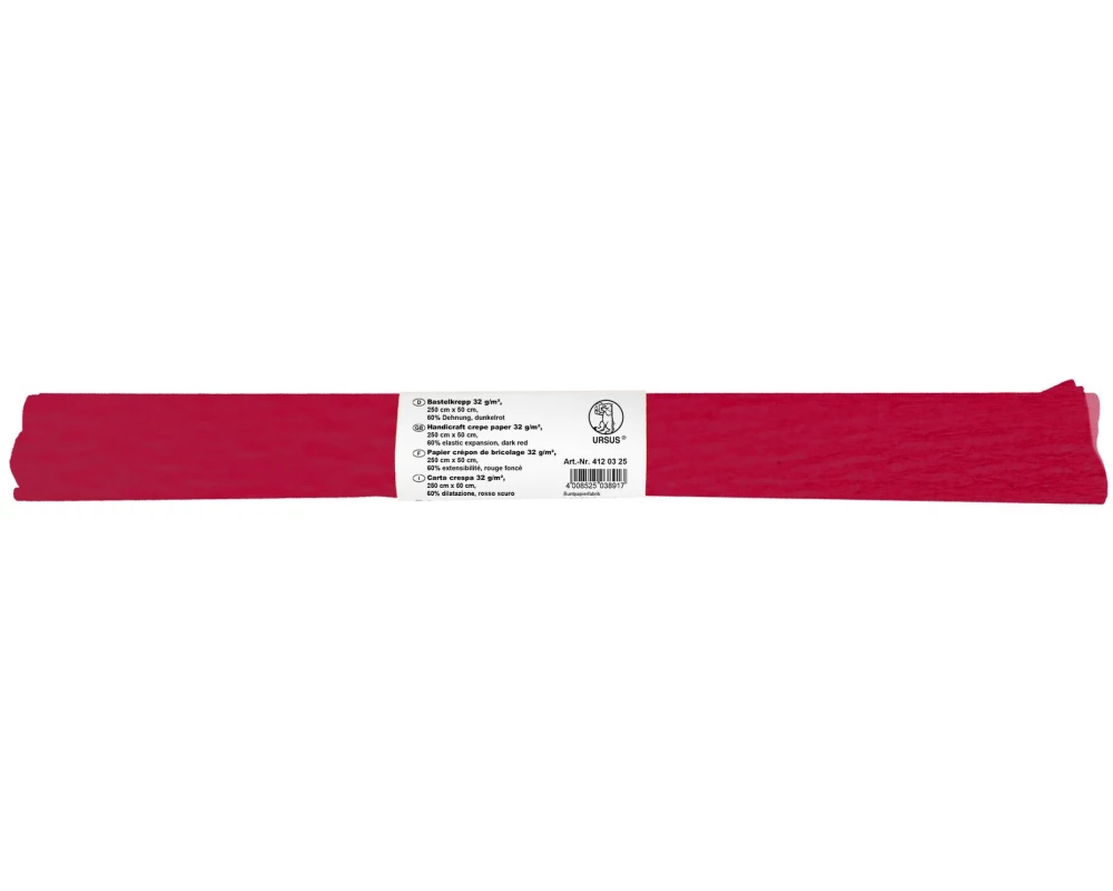 URSUS Krepppapier 50 cm x 2.5 m, 32 g/m², Dunkelrot