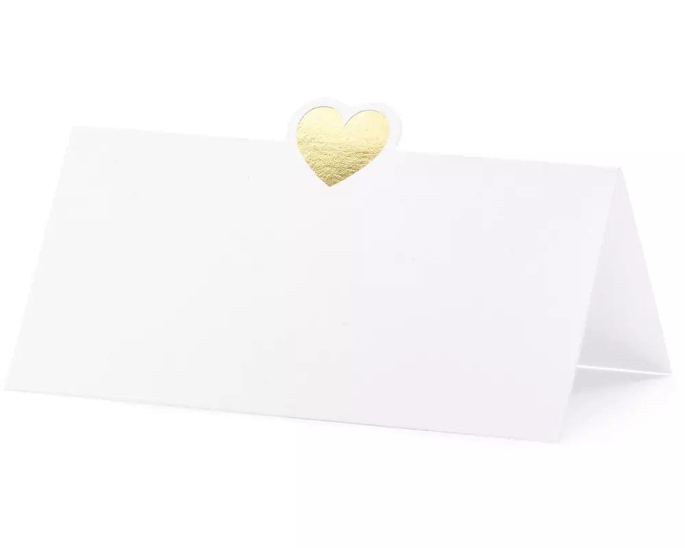 Partydeco Tischkarte Herz 10 x 5 cm, 10 Stück, Gold