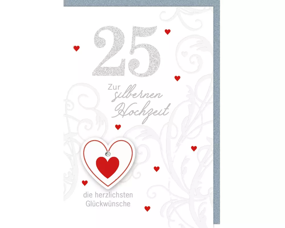 Braun + Company Glückwunschkarte Hochzeitstag 25 11.5 x 17 cm