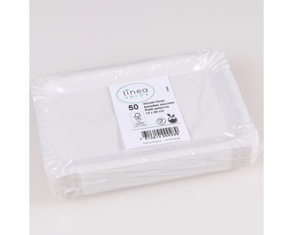 ELCO Wurstteller 13x20cm 16030230-001 Karton, weiss, 50Stk.