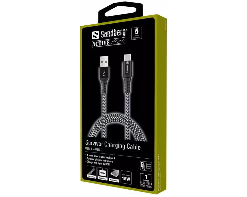 SANDBERG Survivor USB-C- USB-A Cable 1M