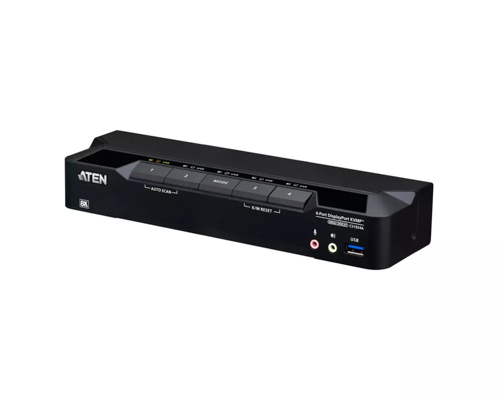 Aten KVM Switch CS1924A 4-Port USB 3.0 8K DisplayPort (4 Geräte)