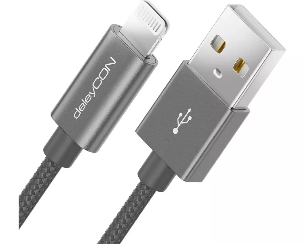 deleyCON USB 2.0-Kabel USB A - Lightning 2 m