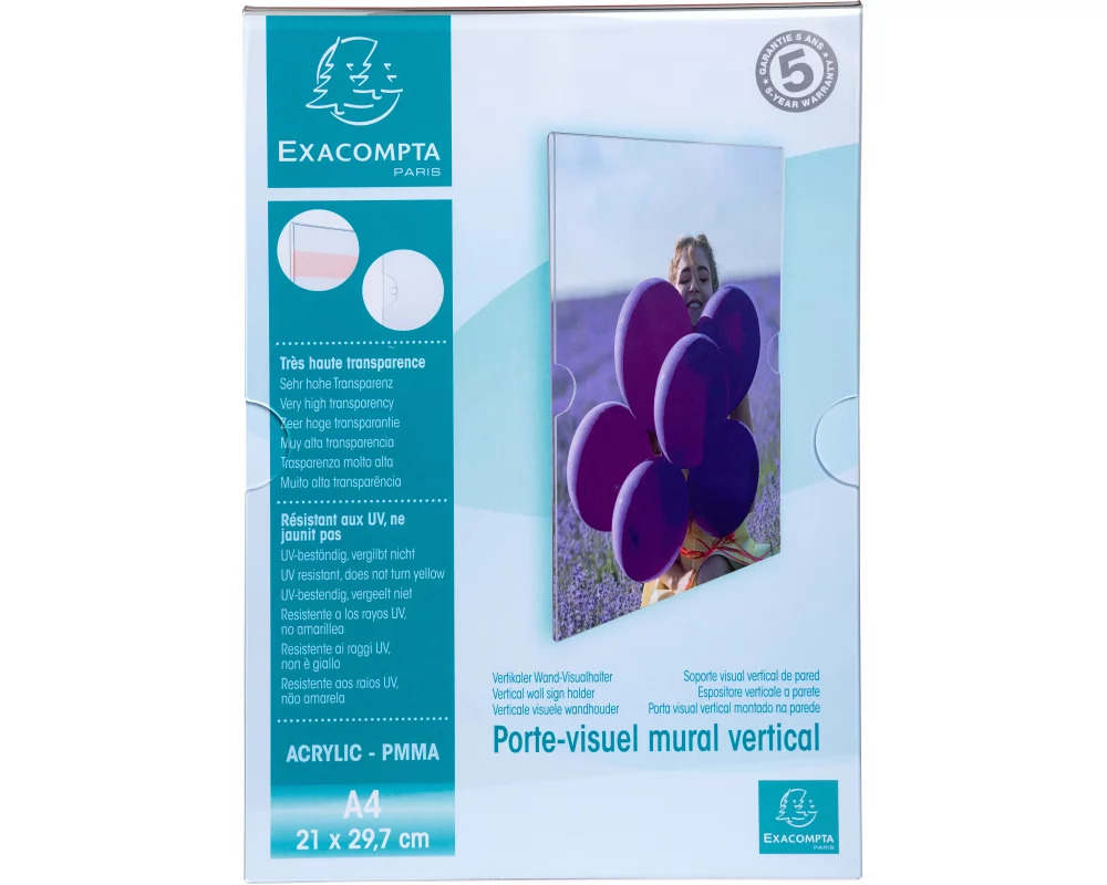 EXACOMPTA Wandsichttasche A4 84858HD transparent vertikal