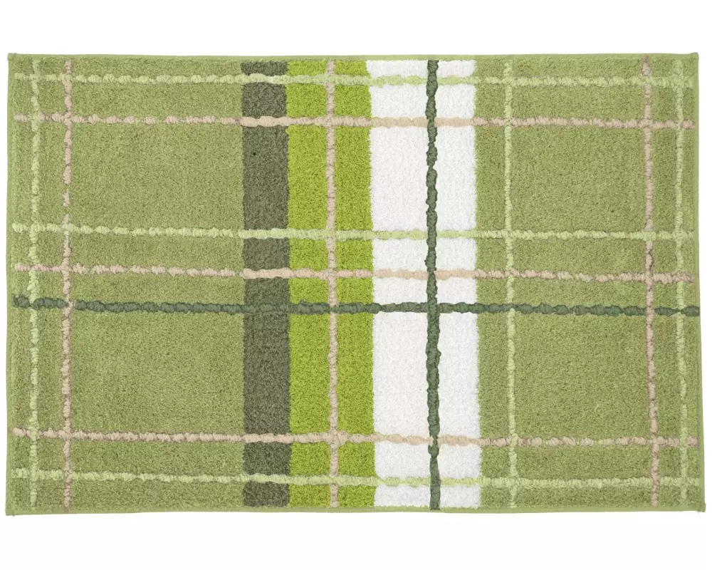 Kleine Wolke Badteppich Kara 60 x 90 cm, Apfelgrün/Dunkelgrün