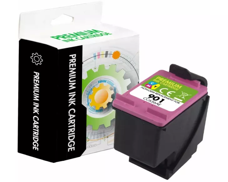 STATIC Ink cartridge compatible with HP CC656AE 901 Tri-color remanufactured 360 pages