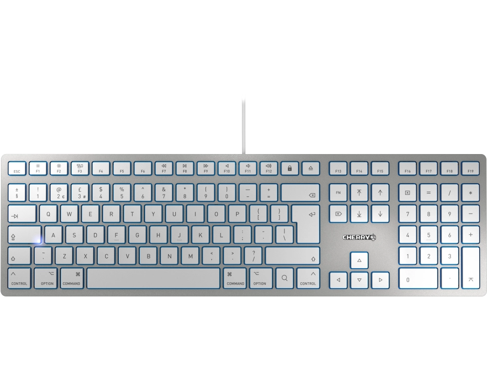CHERRY KC 6000 SLIM FOR MAC Tastatur Büro USB QWERTY UK Englisch Silber