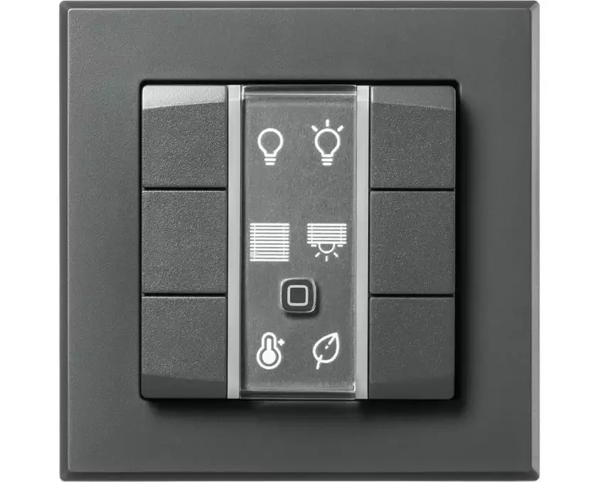 Homematic IP Wired Smart Home Wired Wandtaster 6-fach, Anthrazit