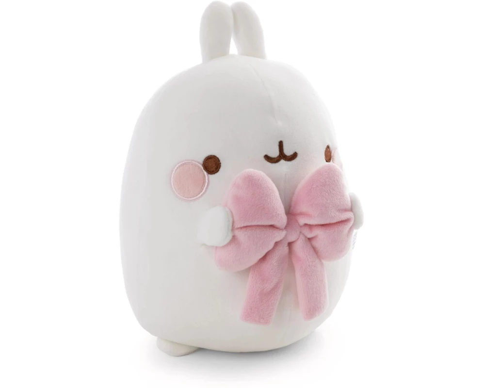 Nici Plüschtier Molang, mit Schleife, 12 cm, Weiss