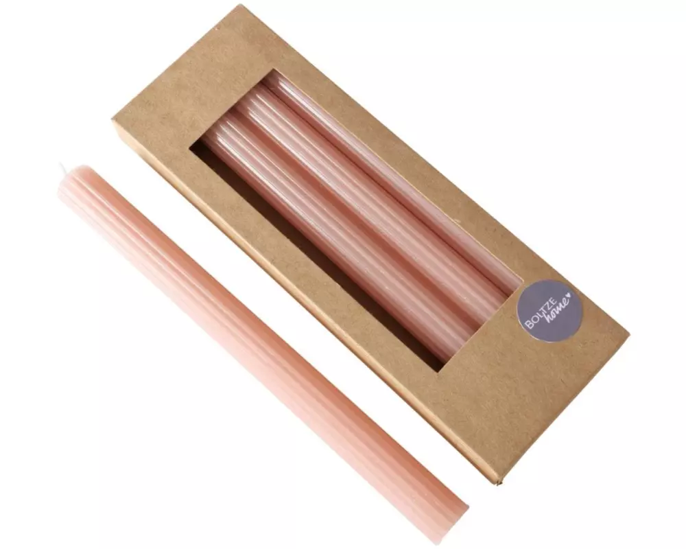 Boltze Stabkerze Classic 4-er Set, Hellrosa