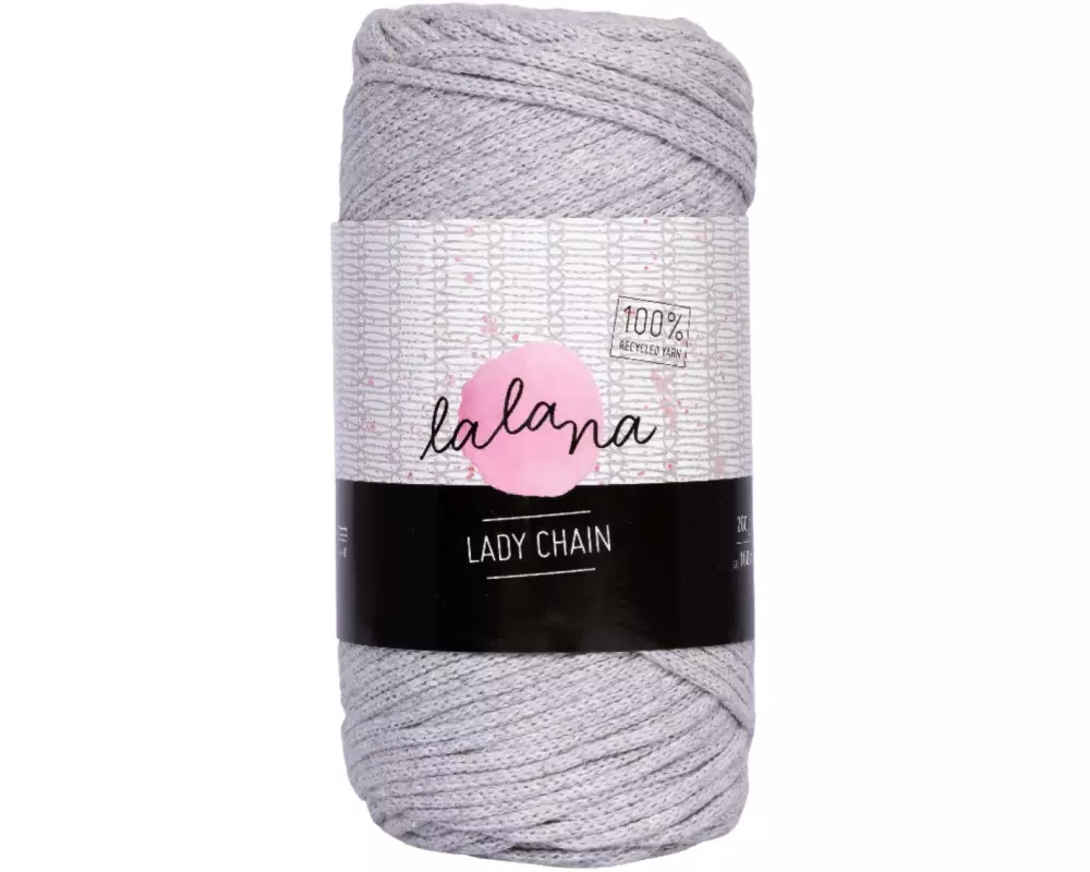 lalana Wolle Lady chain 200 g, Hellgrau