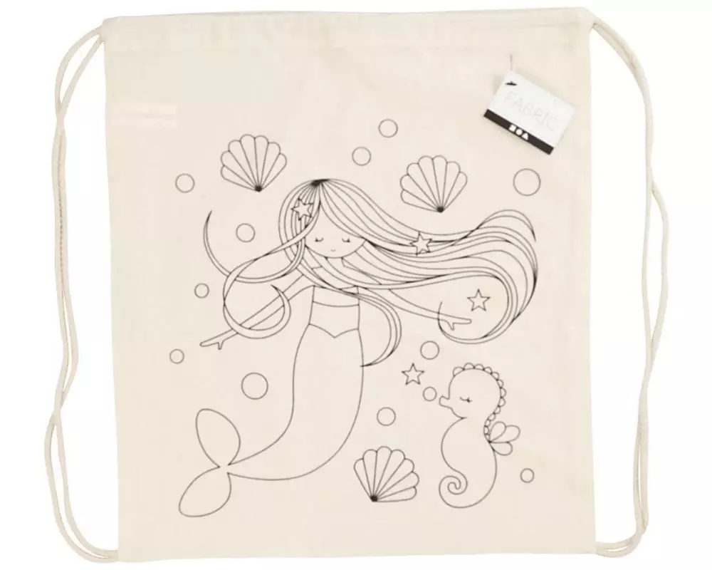 Creativ Company Turnbeutel 37 x 41 cm, Natur, Meerjungfrau, 1 Stk.