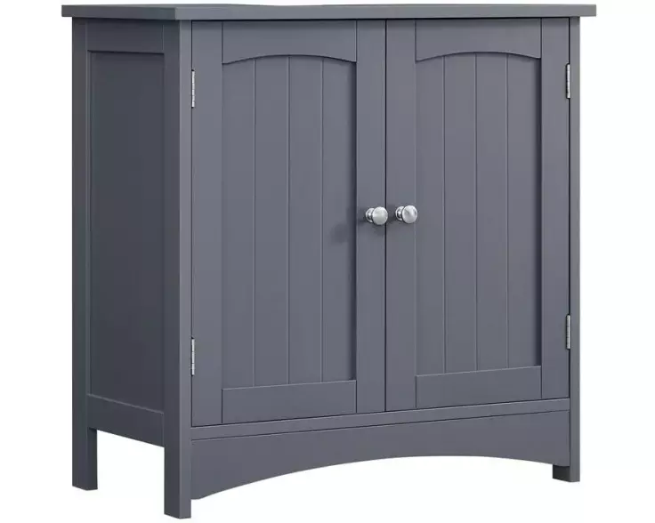 VASAGLE Waschbeckenunterschrank mit 2 Türen 60 x 60 cm, Grau