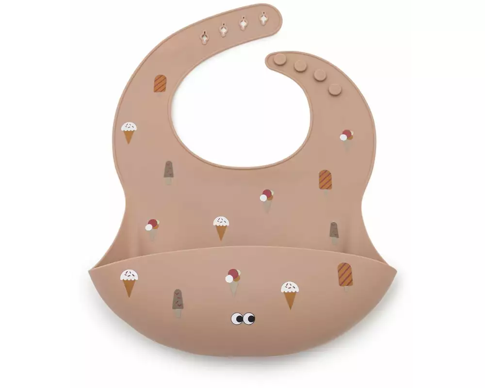 Noui Noui Lätzchen Silikon Ice Cream Old Rosa 25 x 23 cm