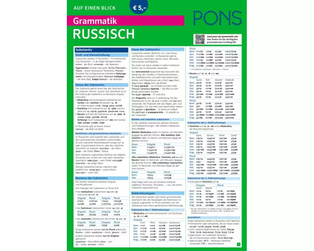 PONS Grammatik auf einen Blick Russisch